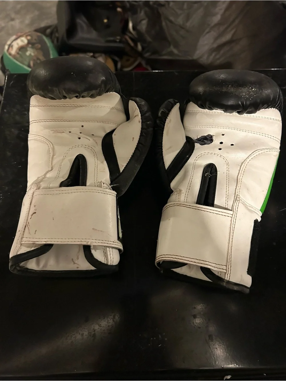 Kids Green & White Boxing Gloves - 6 oz Youth Training Gloves